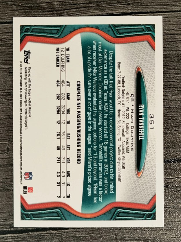 2013 Topps #351 Ryan Tannehill