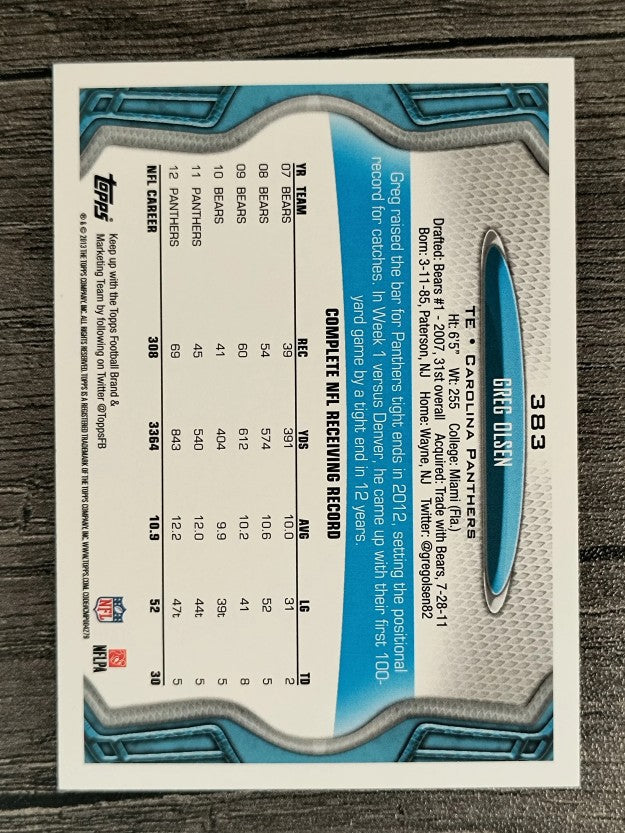 2013 Topps #383 Greg Olsen