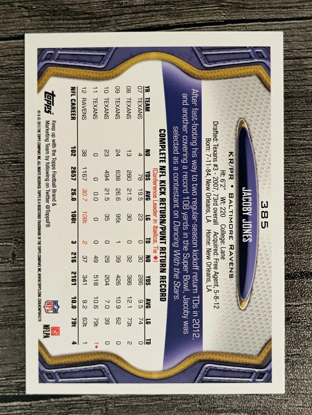 2013 Topps #385 Jacoby Jones
