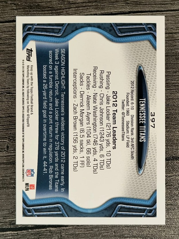 2013 Topps #397 Tennessee Titans/Chris Johnson