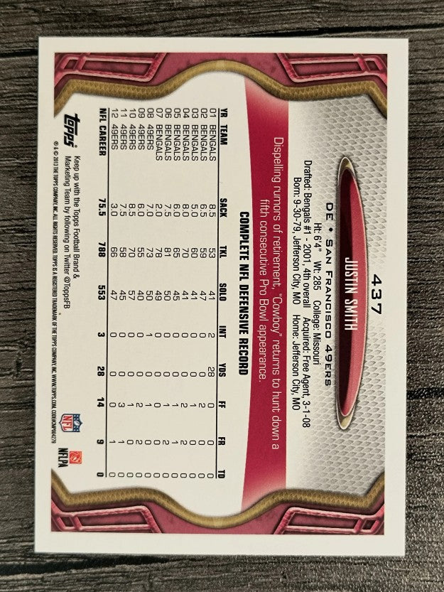 2013 Topps #437 Justin Smith