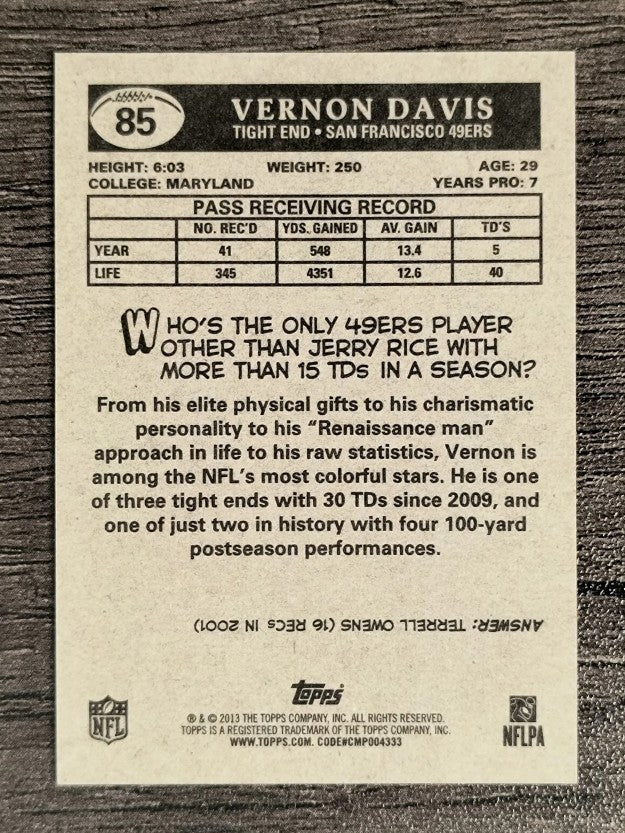2013 Topps 1959 Mini #85 Vernon Davis