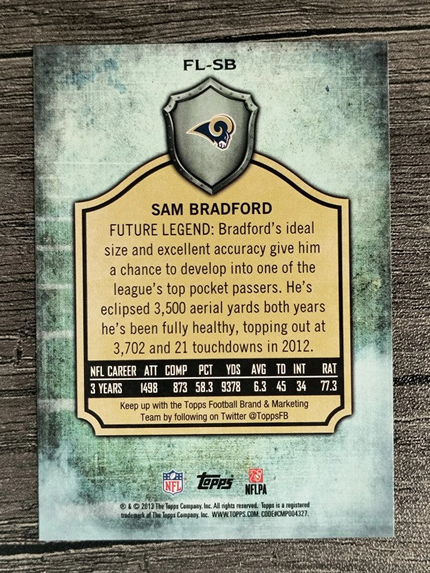2013 Topps Future Legends #FLSB Sam Bradford