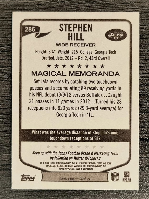 2013 Topps Magic Mini Green Border #286 Stephen Hill (NM)