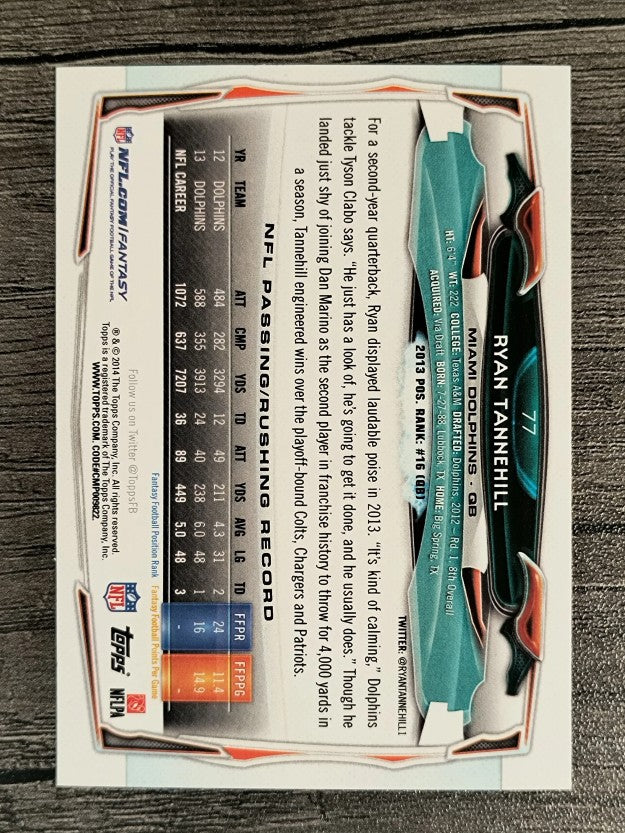 2014 Topps #77 Ryan Tannehill