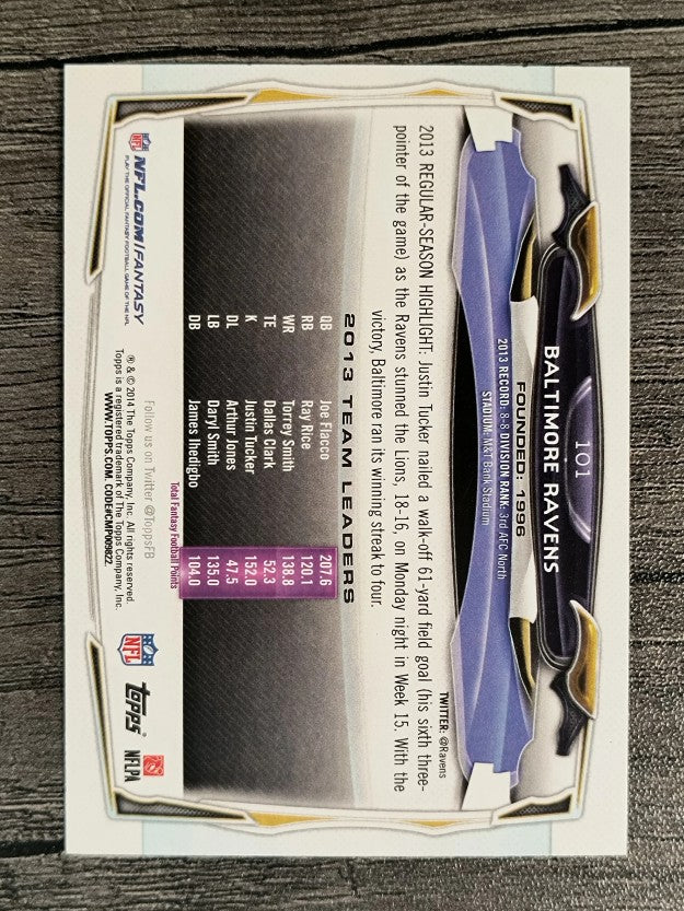 2014 Topps #101 Baltimore Ravens/Ray Rice/Vonta Leach