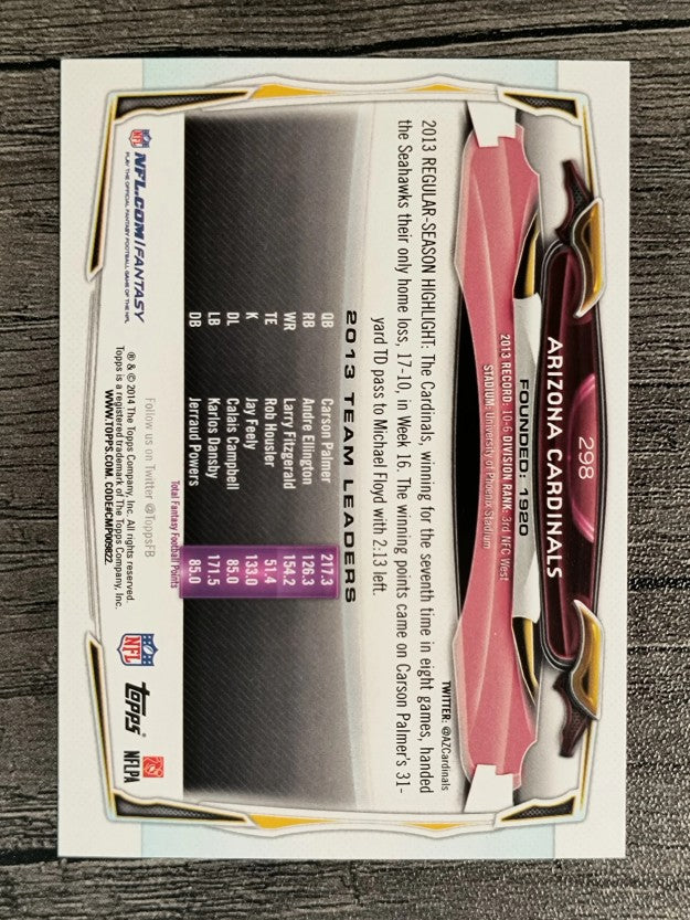 2014 Topps #298 Arizona Cardinals/Larry Fitzgerald