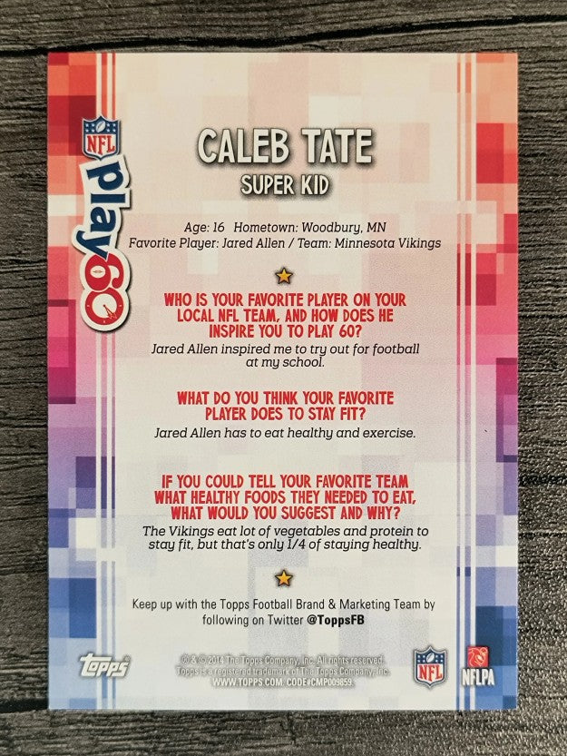 2014 Topps Play 60 Super Kids #26 Caleb Tate