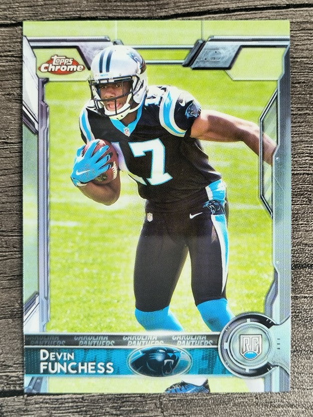 2015 Topps Chrome #107A Devin Funchess RC/feet on ground