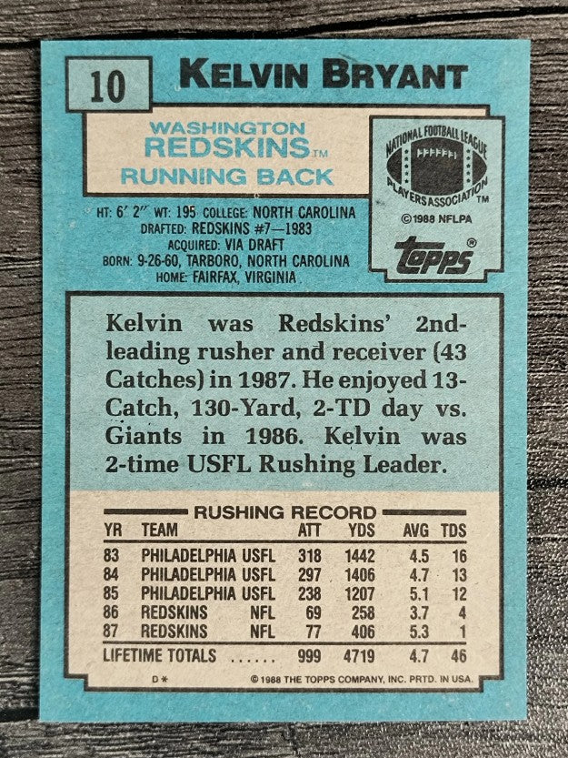 1988 Topps #10 Kelvin Bryant