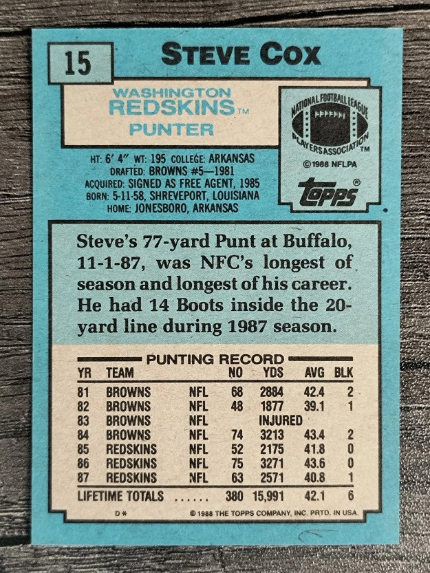 1988 Topps #15 Steve Cox