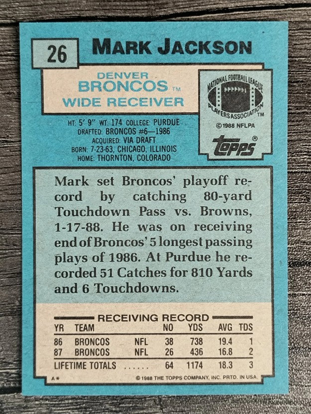 1988 Topps #26 Mark Jackson RC