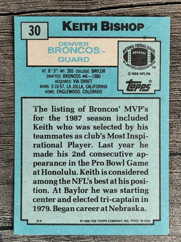 1988 Topps #30 Keith Bishop