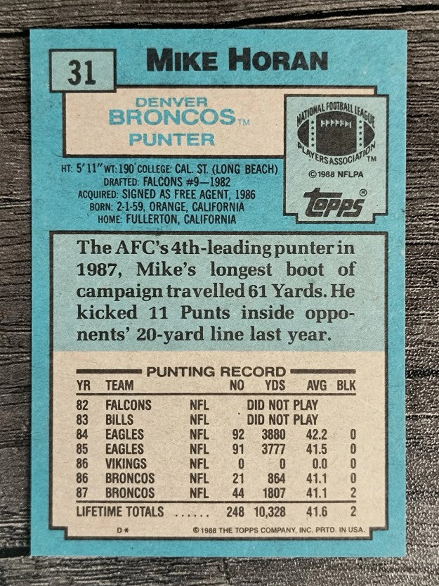 1988 Topps #31 Mike Horan