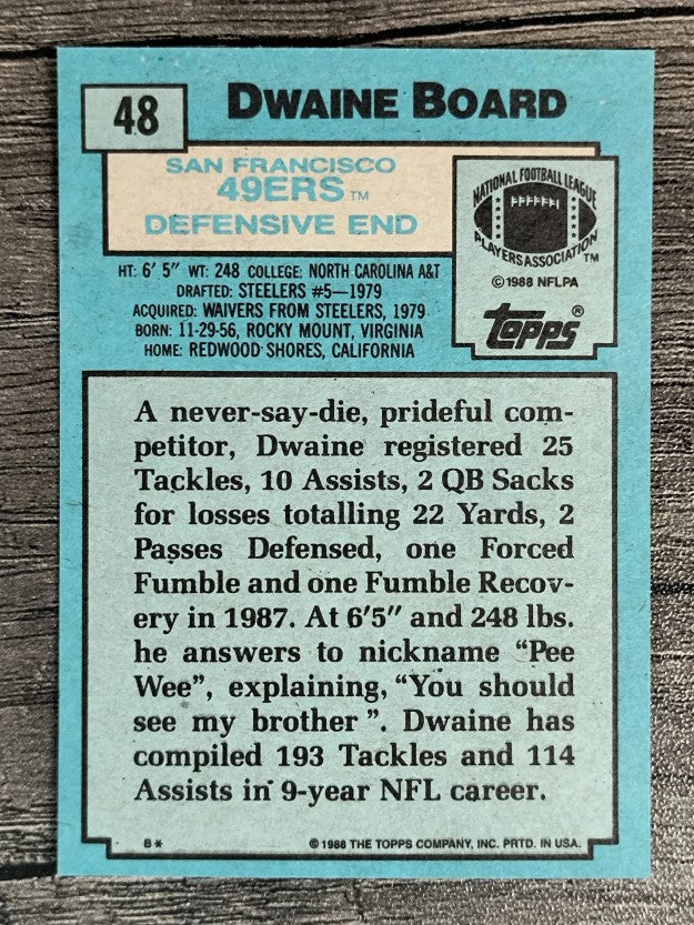 1988 Topps #48 Dwaine Board