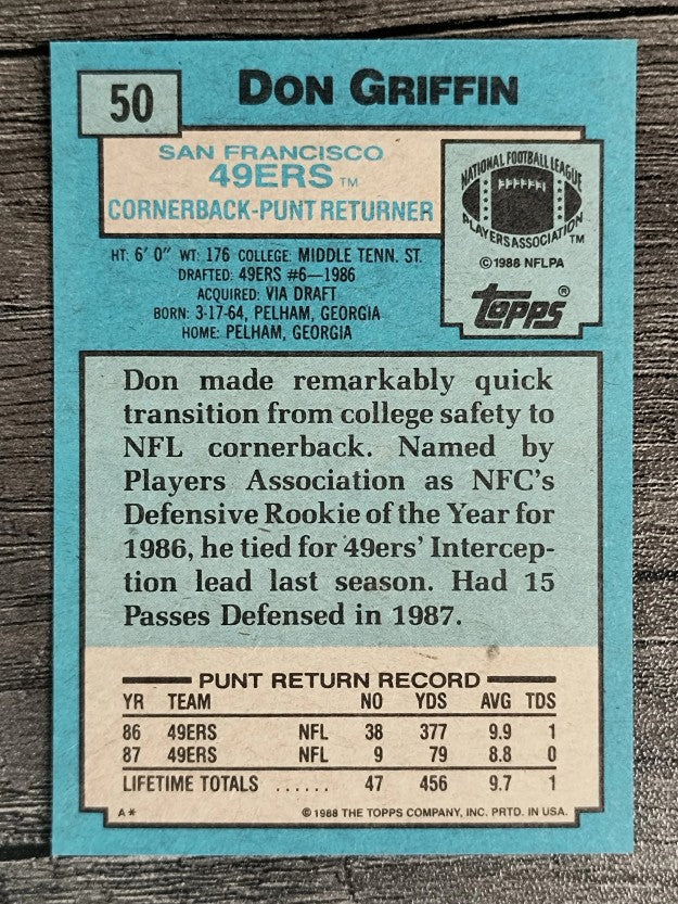 1988 Topps #50 Don Griffin