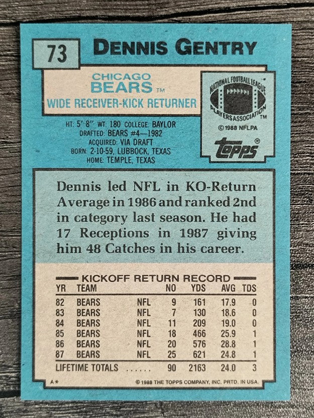 1988 Topps #73 Dennis Gentry