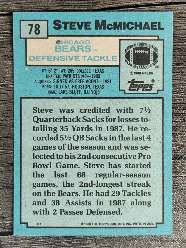 1988 Topps #78 Steve McMichael