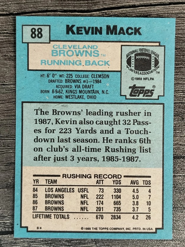 1988 Topps #88 Kevin Mack