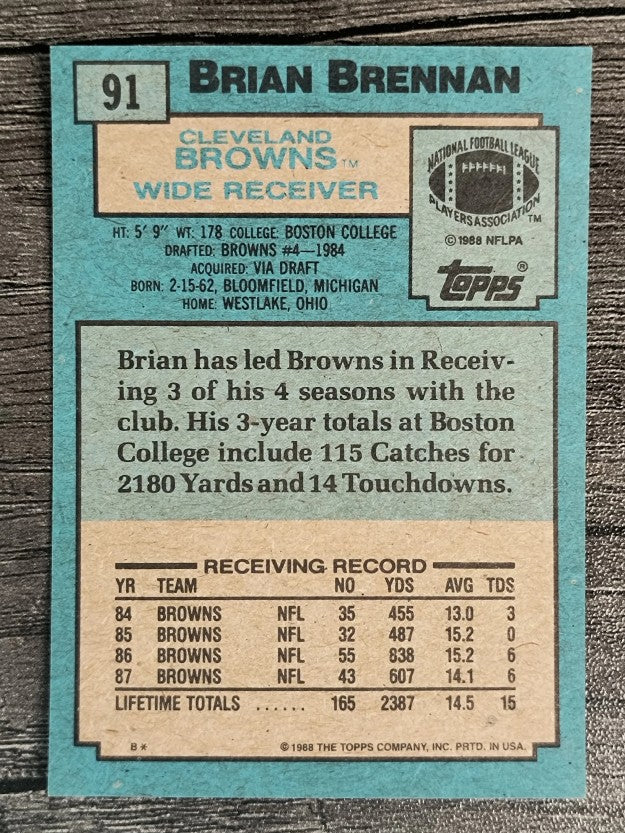1988 Topps #91 Brian Brennan