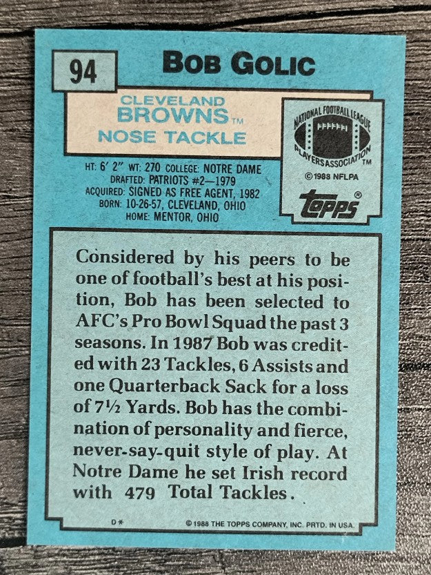 1988 Topps #94 Bob Golic