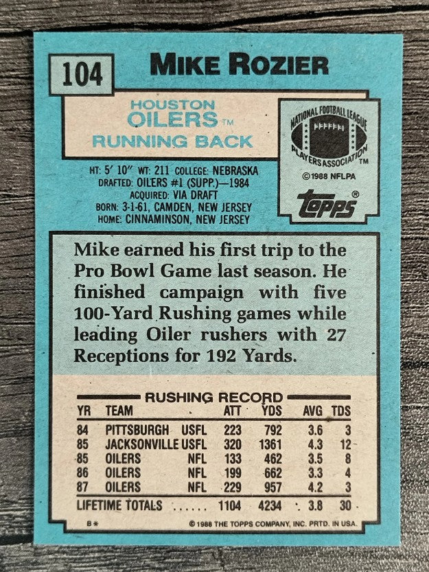 1988 Topps #104 Mike Rozier
