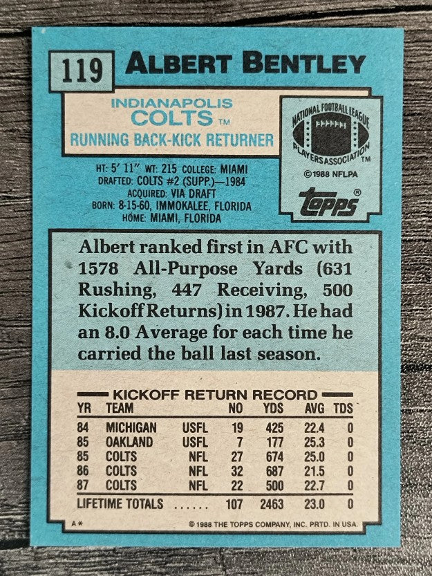 1988 Topps #119 Albert Bentley