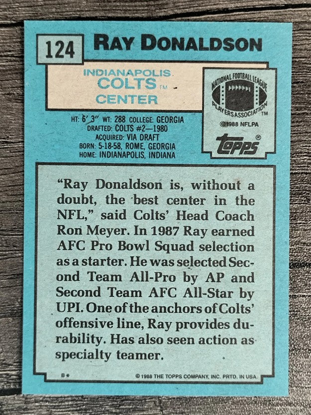 1988 Topps #124 Ray Donaldson