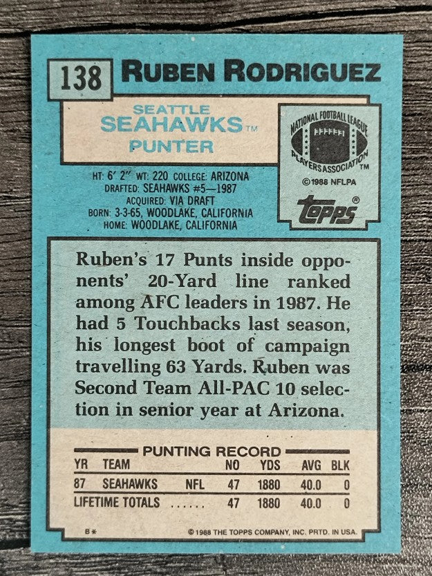 1988 Topps #138 Ruben Rodriguez