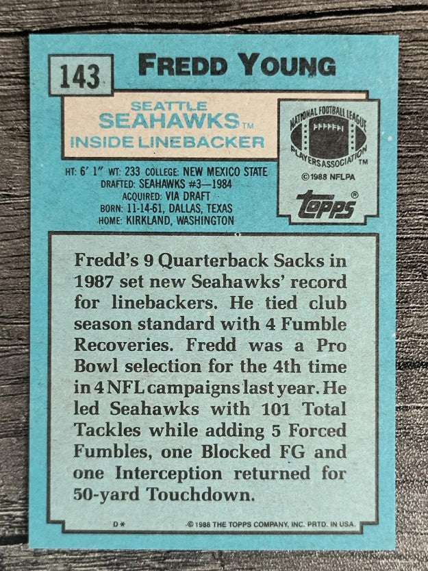 1988 Topps #143 Fredd Young