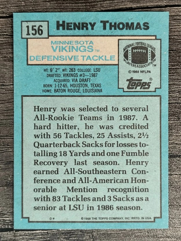 1988 Topps #156 Henry Thomas RC