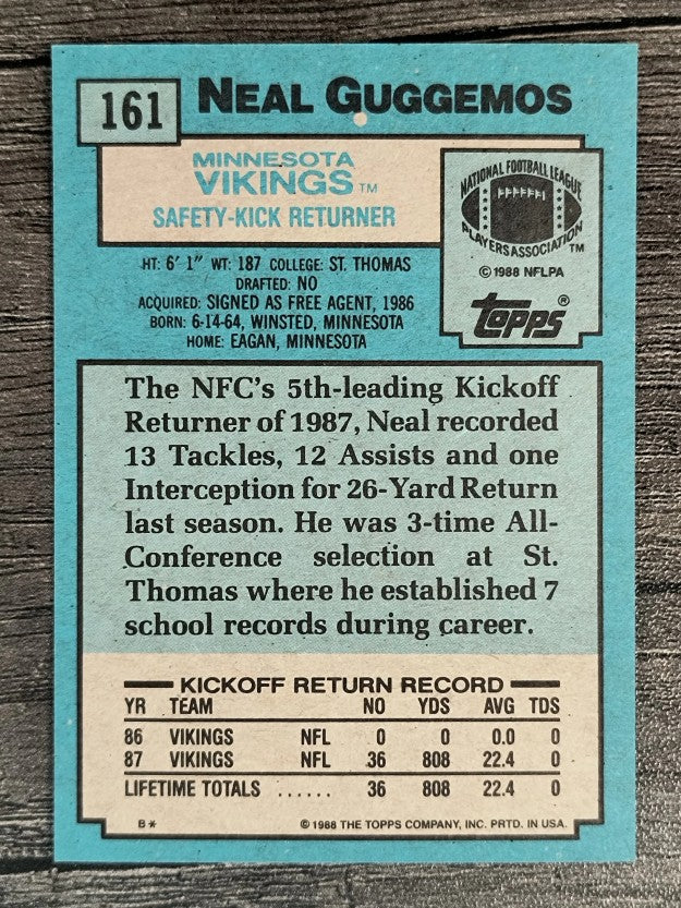 1988 Topps #161 Neal Guggemos