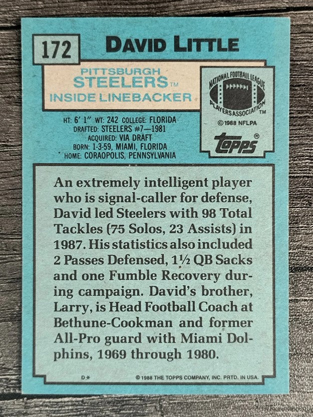 1988 Topps #172 David Little RC