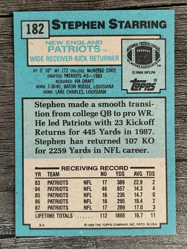 1988 Topps #182 Stephen Starring