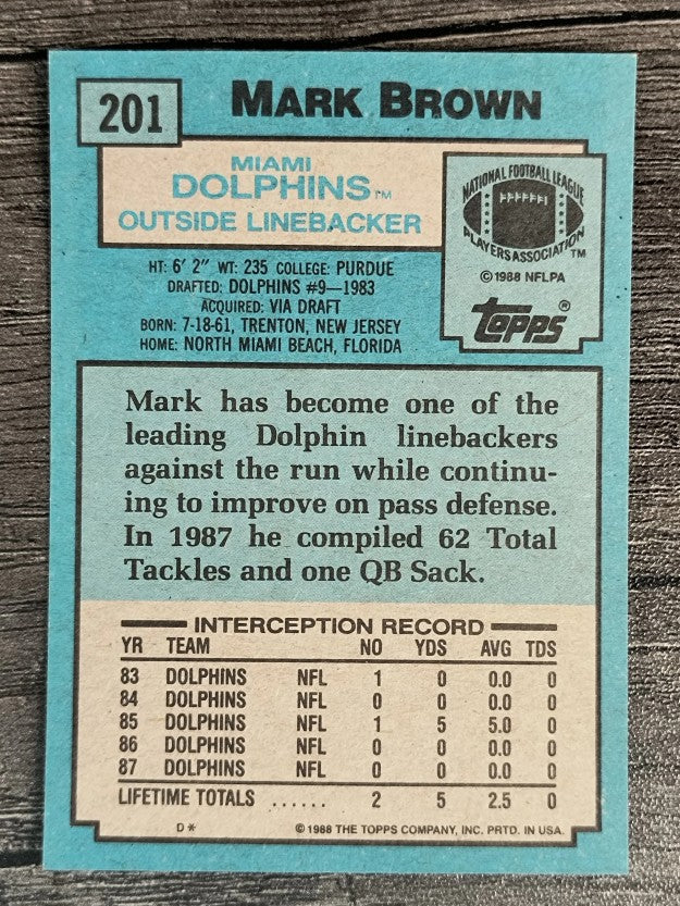 1988 Topps #201 Mark Brown