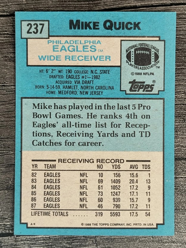 1988 Topps #237 Mike Quick