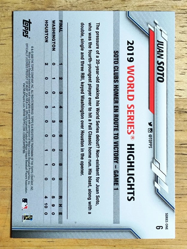 2020 Topps #6 Juan Soto WSH