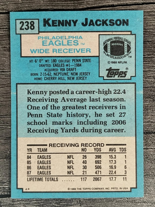 1988 Topps #238 Kenny Jackson