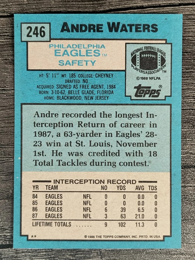 1988 Topps #246 Andre Waters