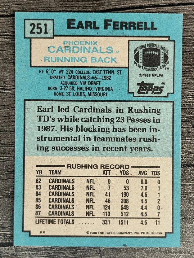 1988 Topps #251 Earl Ferrell