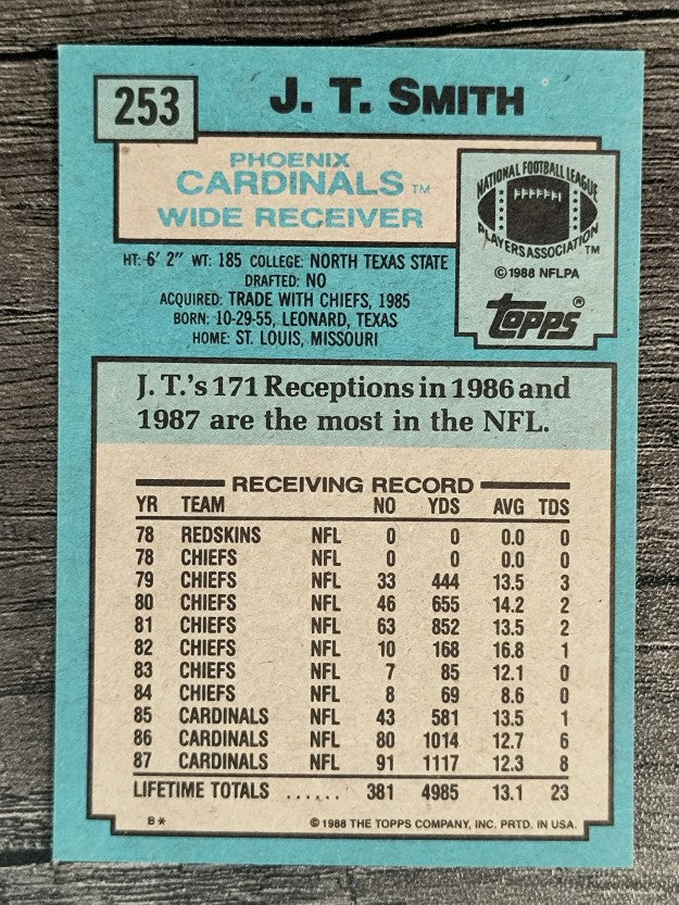 1988 Topps #253 J.T. Smith