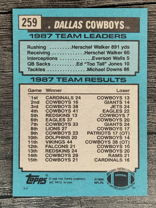 1988 Topps #259 Cowboys TL/Herschel Walker