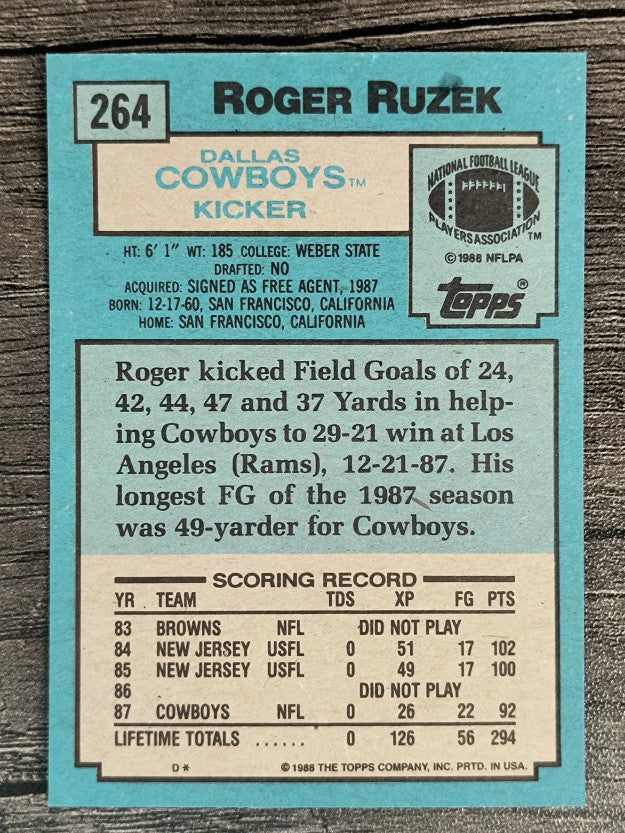 1988 Topps #264 Roger Ruzek RC