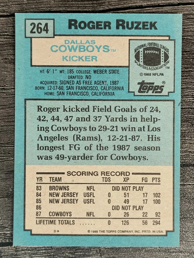 1988 Topps #264 Roger Ruzek RC