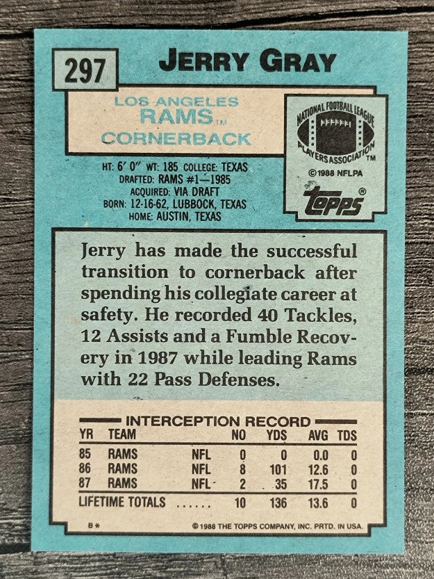 1988 Topps #297 Jerry Gray