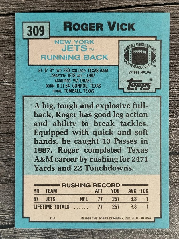 1988 Topps #309 Roger Vick