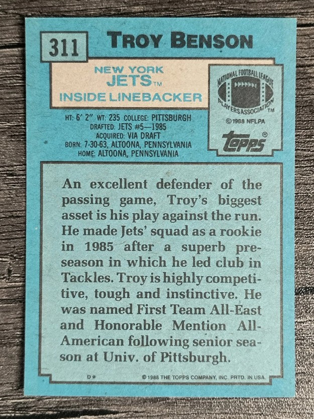 1988 Topps #311 Troy Benson RC