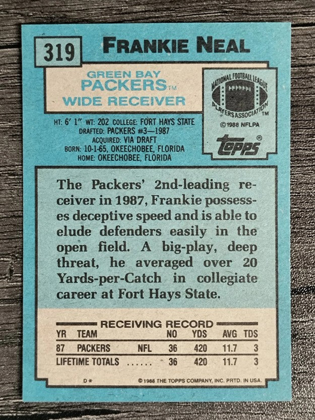 1988 Topps #319 Frankie Neal