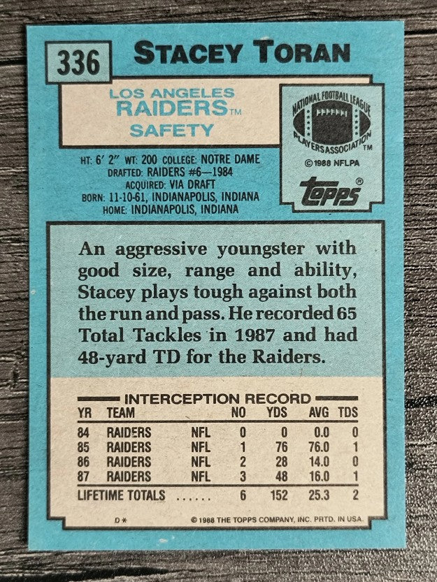 1988 Topps #336 Stacey Toran