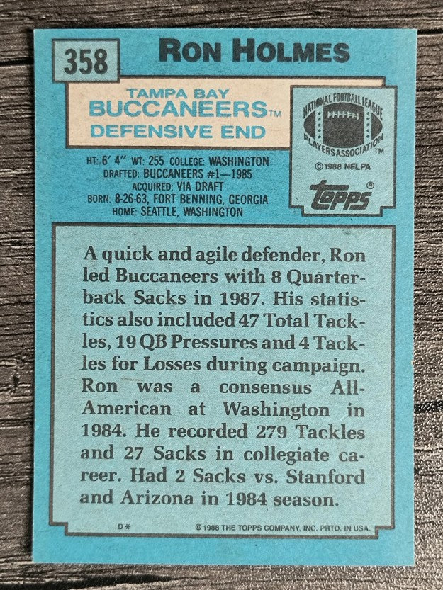 1988 Topps #358 Ron Holmes RC